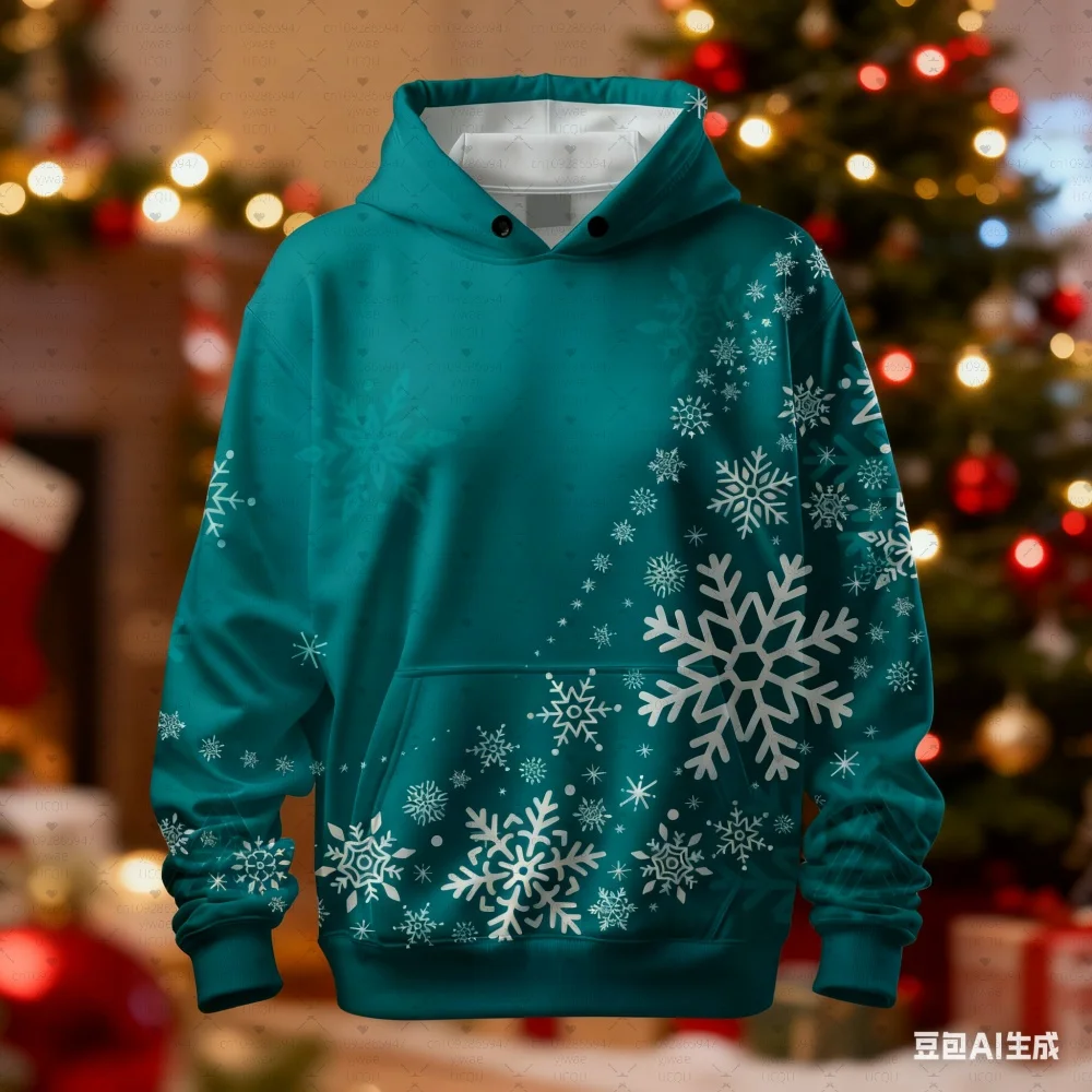 2025 女性、冬クリスマス白い雪の結晶パーカー女性フード付きアウトドアオールマッチパーカー女性女の子女性トップス女性服