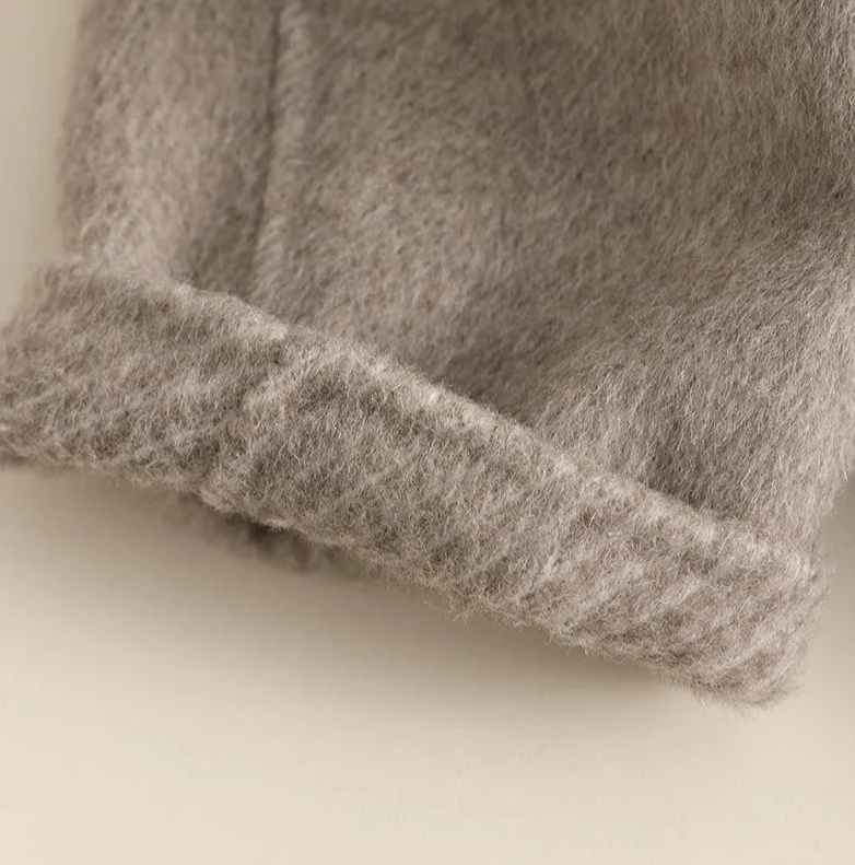 Cappotto di lana elegante da donna primaverile 2025, trench di media lunghezza a linea H con dettagli tascabili, capispalla alla moda di lusso