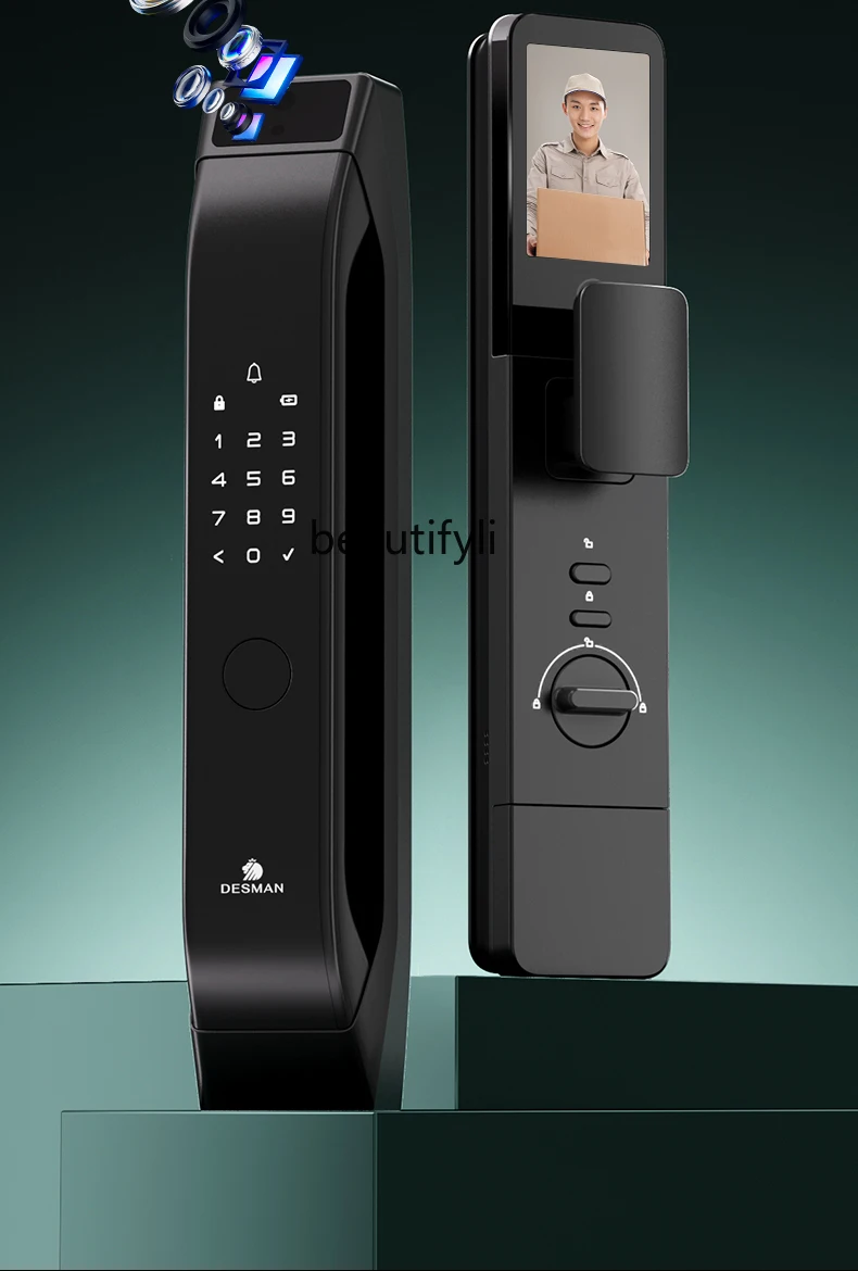 Household Mpro Smart Door Lock Fingerprint Lock Peephole Viewer Large Screen Smart Password Lock