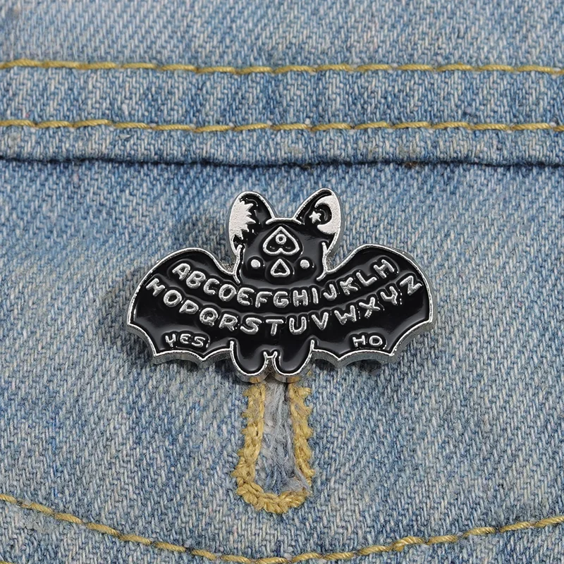 Cute Bat Enamel Pins Custom Sun Moon StarAnimal Brooches Lapel Badges Cartoon Punk Gothic Jewelry Gift Drop Shipping