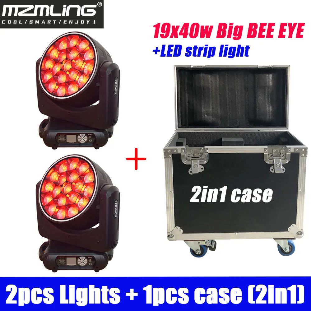 Led 19x40w Big Bee Eye + Light Strip Dmx512 Moving Head Professional Dj /Bar /Party /Show /Stage Light Led Stage Machine