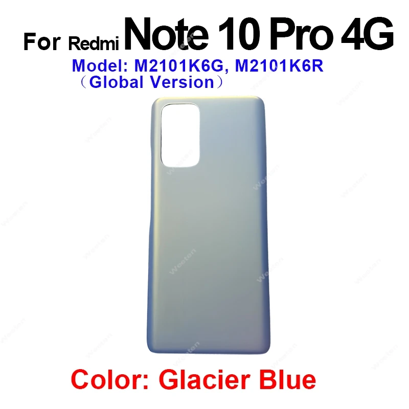 Tylna Klapka Baterii Pokrywa Do Xiaomi Redmi Note 10 Pro 4G 5G M2101K6G M2101K6R Obudowa Tylna Szklana Klapka Wymiana — zdjęcie produktu 2