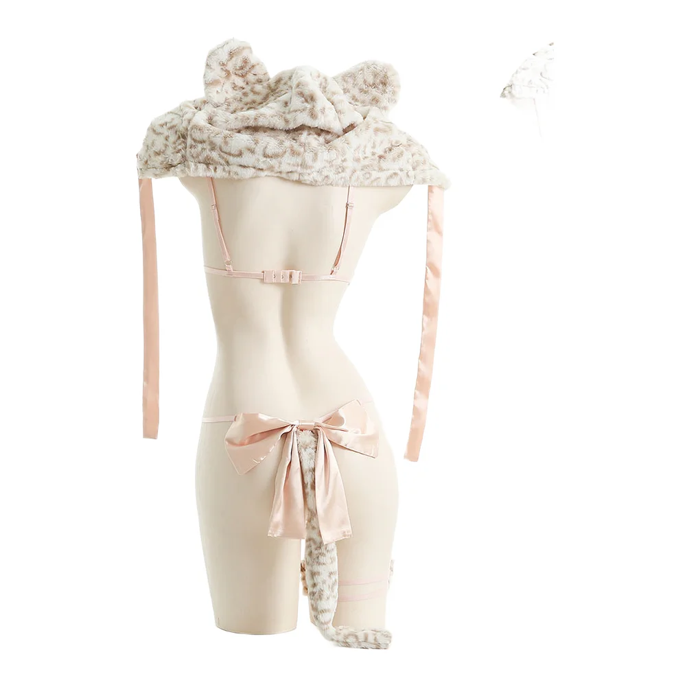 

Женский комплект нижнего белья в японском стиле: костюм для косплея, сексуальный костюм кошки, бюстгальтер и стринги, женское бикини