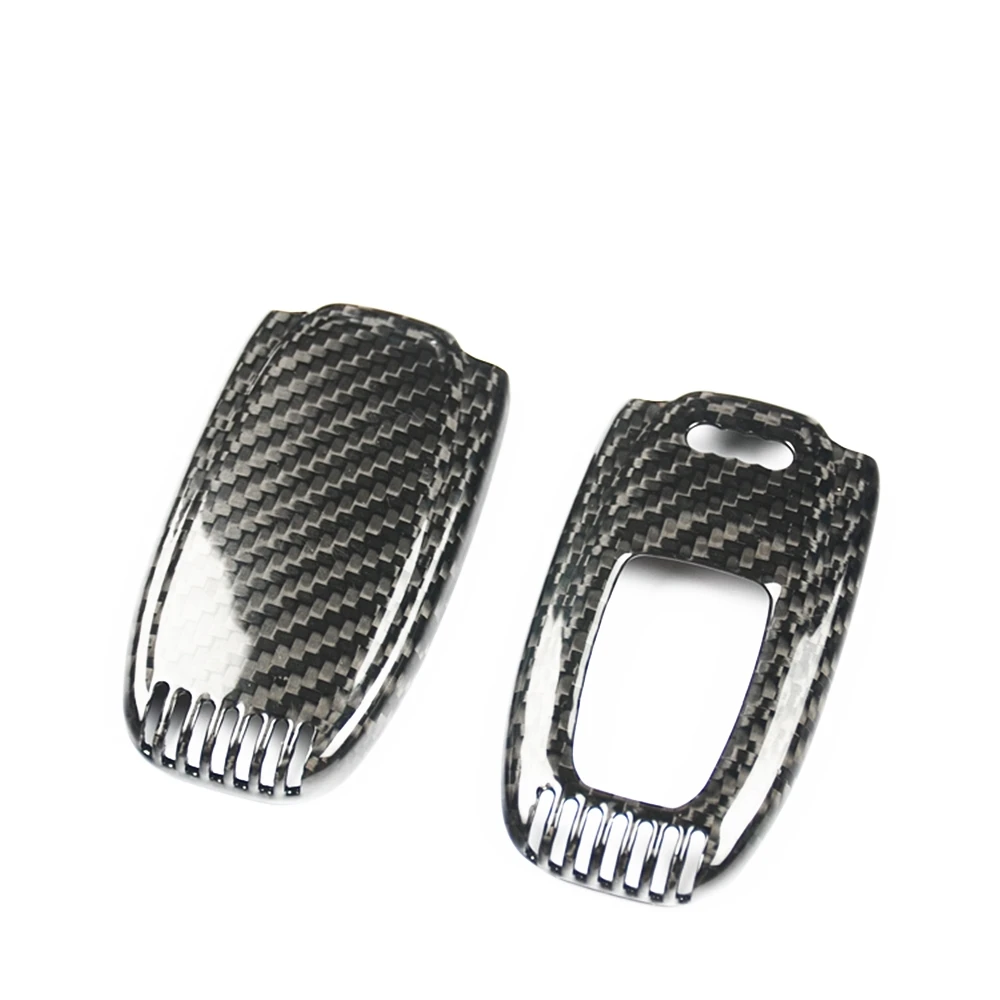 

Carbon Fiber Car Auto Remote Smart 3 Buttons Key Cover Shell Fob Case Decoration For Audi A3 A4 A5 A6 A7 A8