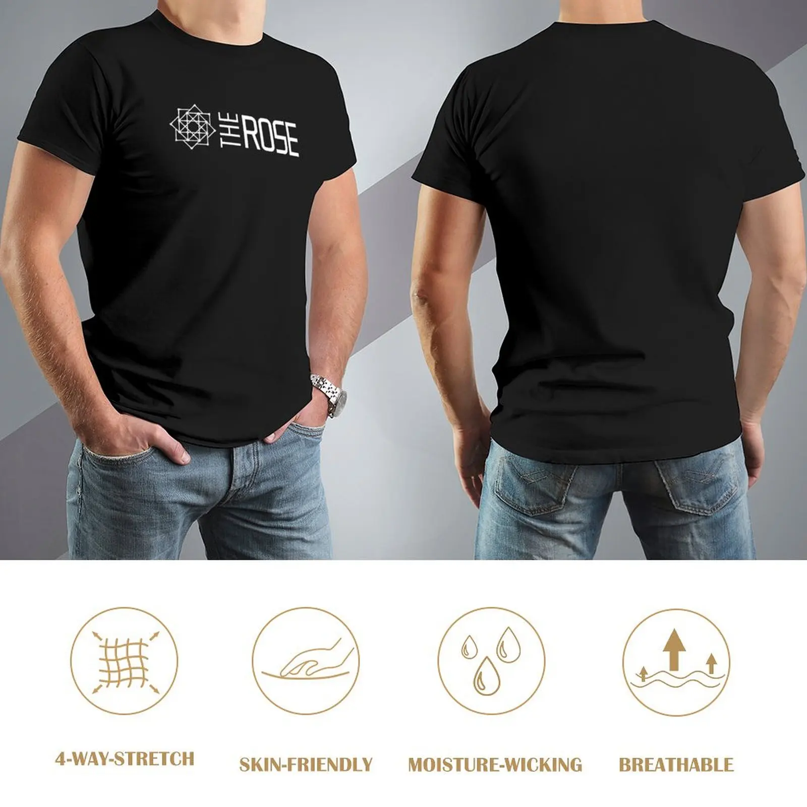 The Rose KPop HD Logo T-Shirt baggy shirts shirts graphic tee summer tops blacks clothing for men image 4