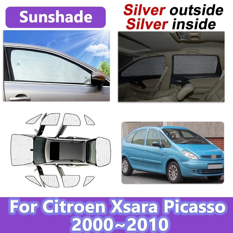 

Для Citroen Xsara Picasso аксессуары 2000 ~ 2010 боковые автомобильные солнцезащитные козырьки для отражателя солнцезащитный козырек с УФ-защитой автомобильные аксессуары