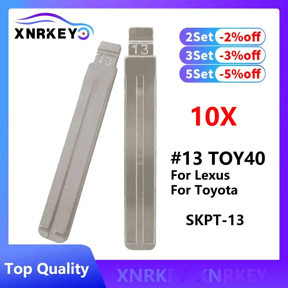 XNRKEY 10 шт. Необрезанный металлический ключ с лезвием 13 #   TOY40/48 Toy48FH для Lexus Toyota IX35 для KD keydiy xhorse VVDI пульты универсальные