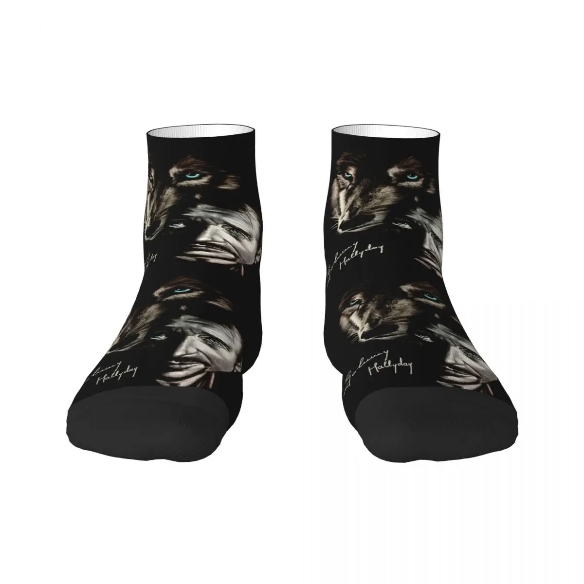 Johnny Hallyday And Mens Crew Socks Unisex Cute France Singer Rock Star Spring Summer Autumn Winter Dress Socks