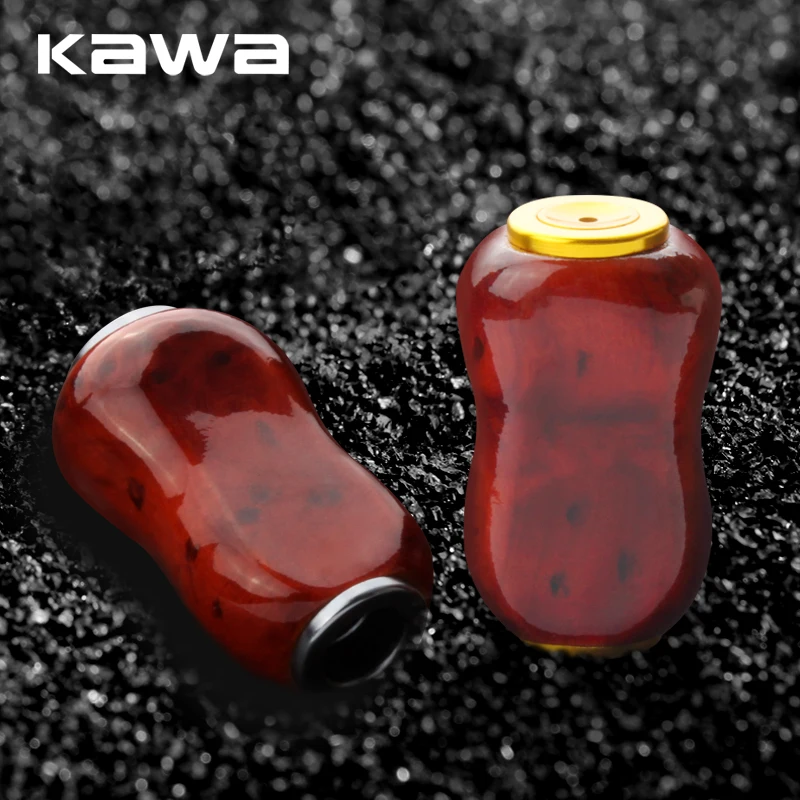 Kawa 1pc Fishing Handle Knob Red Sandalwood Material For S/D Spinning And Water-drop Fishing Reel Handle Accessory For Knob DIY