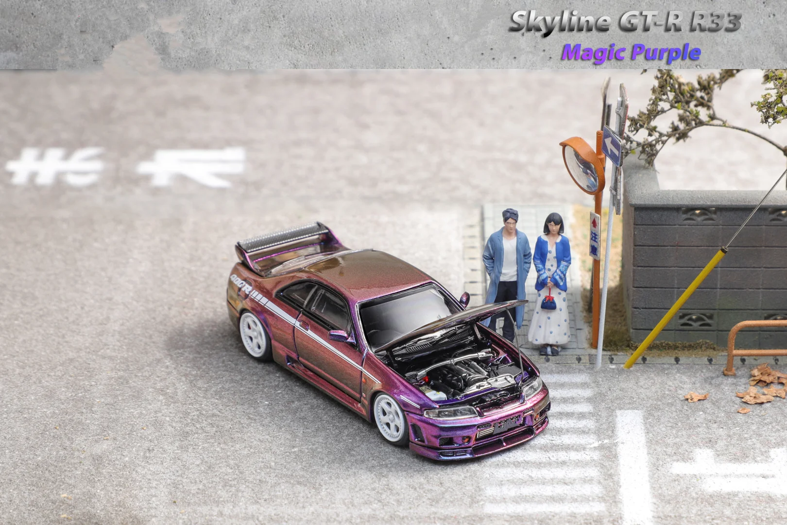 TEMPO MICRO 1:64 GTR R33/R35 Pintura Modelo de carro em liga Modelo de carro Coleção, exibição e presente