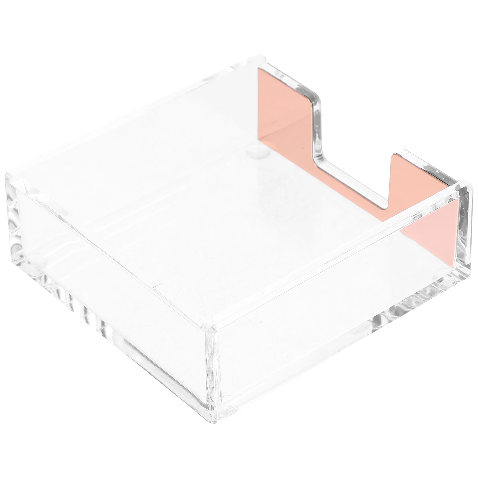 

3pcs Transparent Acrylic Desk ganizer Rose Gold Memo Pad Holder Office Supplies Stationery Storage Box Desktop Memo Case Clear