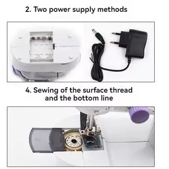Pedal Ultra-Portable Dual-Speed Sewing Machine Household Mini Electric Sewing Machine for Beginners