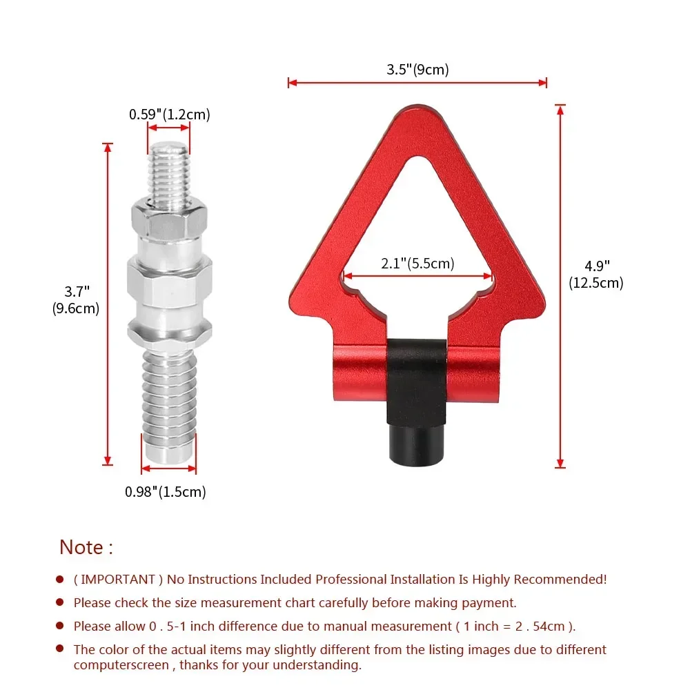 Car Triangle Ring Trailer Tow Hook Racing Billet Aluminum Front Rear Towing Bars for European Cars BWM BENZ Tow Hook Auto Parts