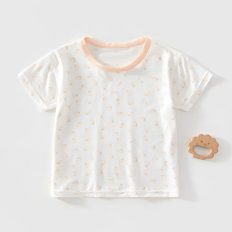 0-4T 2026 Summer New Arrival Cute Kids' Casual Short-Sleeve T-Shirt with Cartoon Print Versatile and Breathable Top
