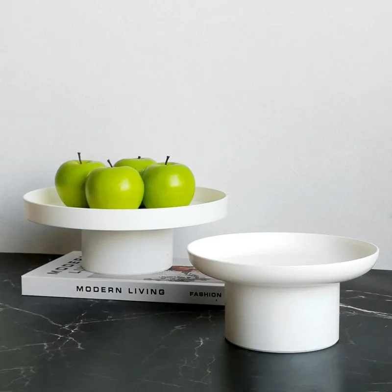 Scandinavian ins wind tall tray fruit plate minimalist home modern pastry wedding black