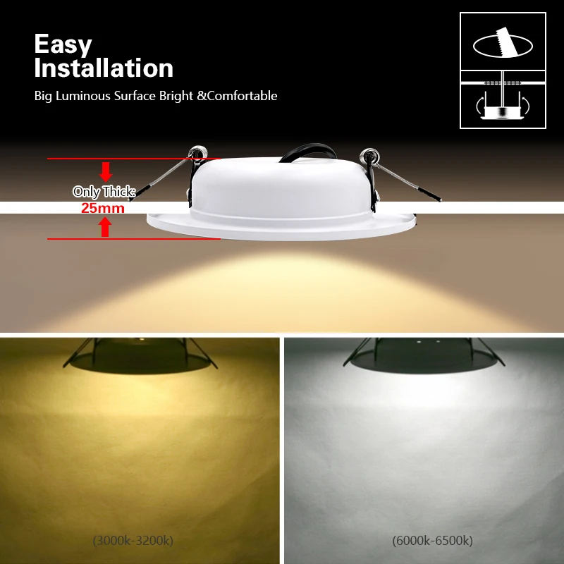 Spot LED Downlight Ceiling AC 110V 220V 5W 9W 12W 15W 18W Spotlight Cold Warm White Round Recessed Lamp LED Spot Light Lighting