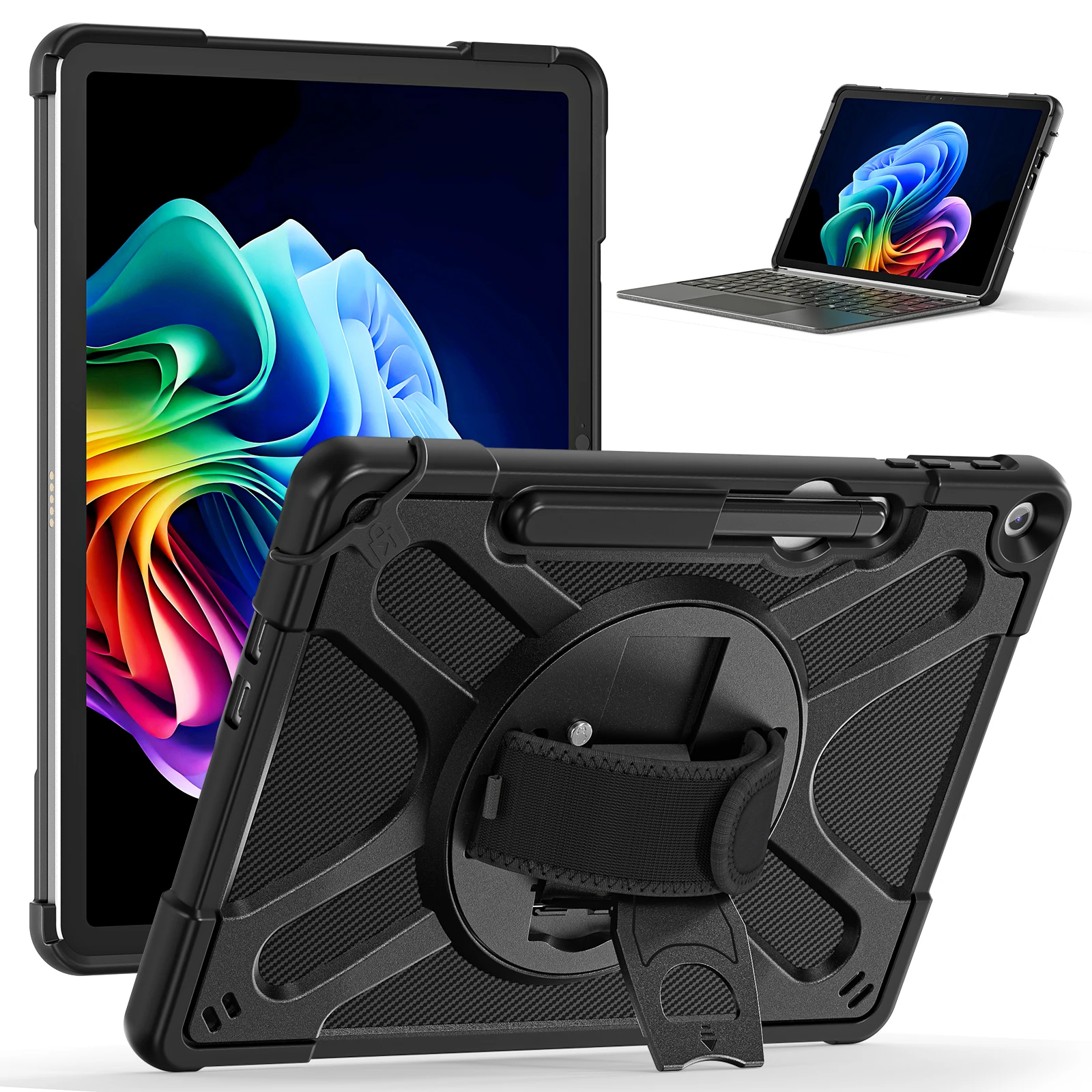 Portable Case For Microsoft Surface Pro 12 2025 Tablet Full Protective TPU Cover 12 inch Pencil Holder Build-in Stand Handheld
