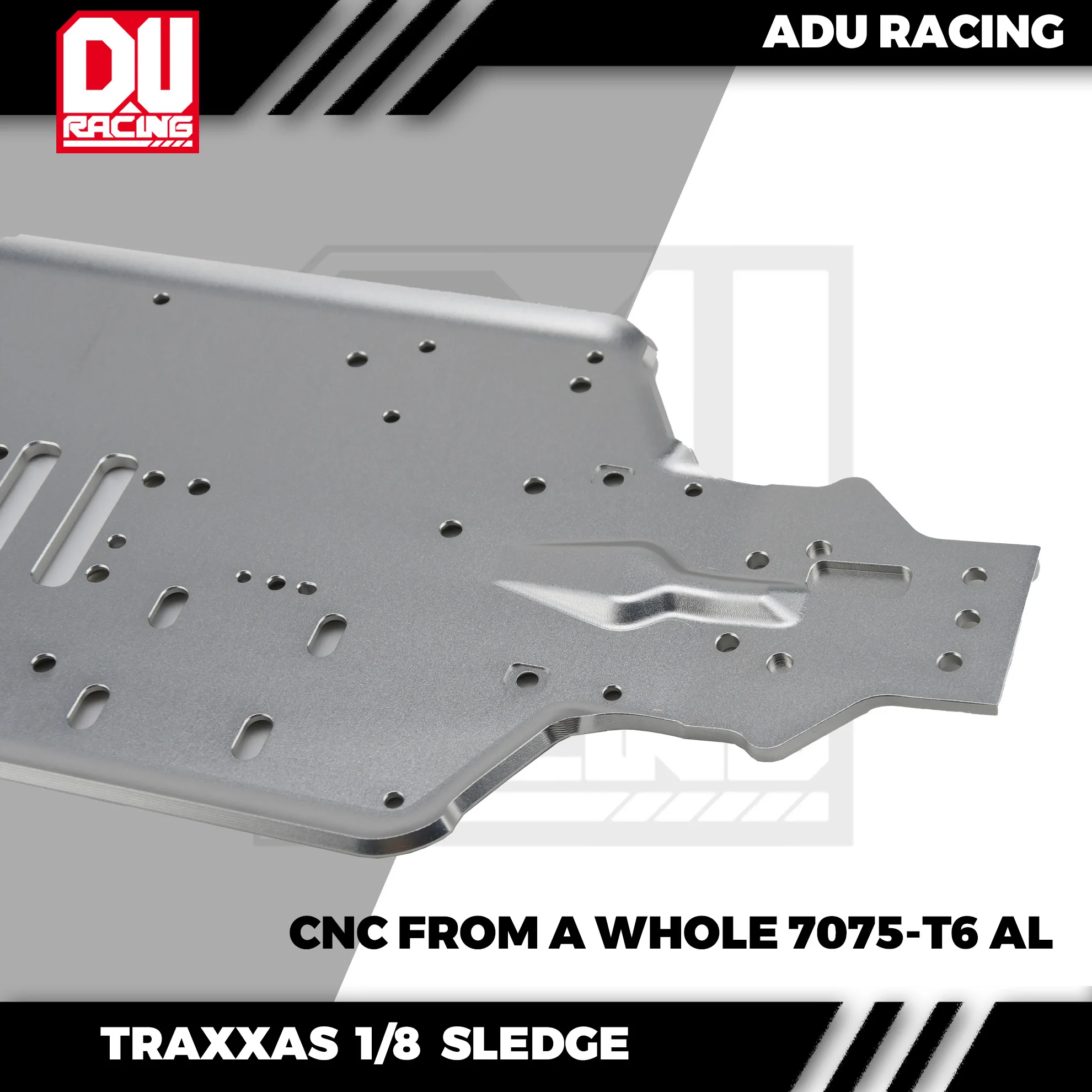 ADU Racing CHASSIS CNC 7075 T6 ALUMINUM FOR TRAXXAS 1/8 SLEDGE MONSTER TRUCK