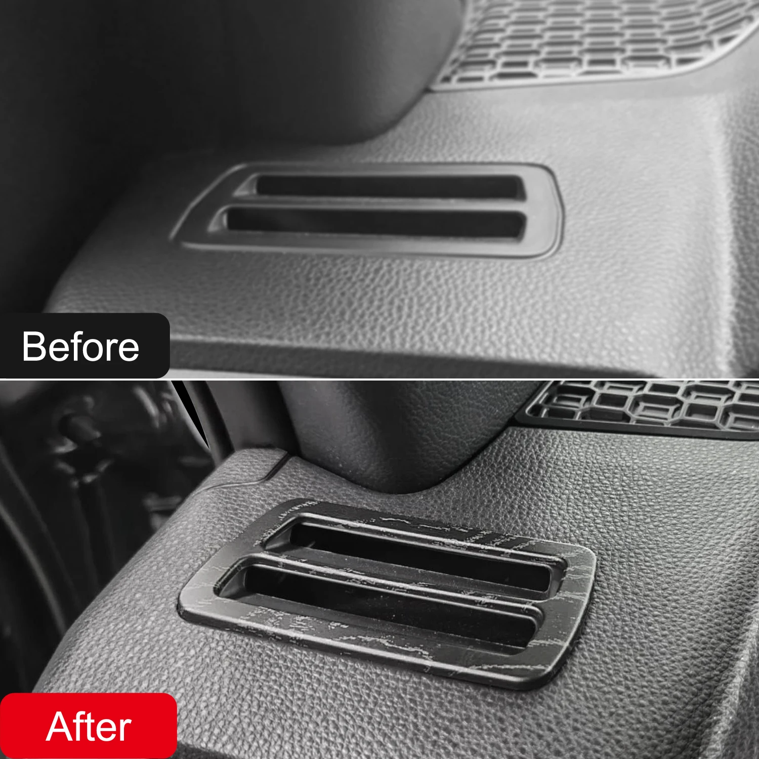 لتويوتا تاكوما 2024-2025 اكسسوارات السيارات ABS الأسود الخشب الداخلية الجبهة لوحة القيادة A/C غطاء فتحة التهوية تراكب 2 قطعة #4