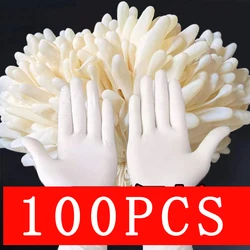 100Pack Housework Strong White Disposable Nitrile Gloves PVC Latex Free AntiStatic Garden Pet Care Tattoo Work Oil-proof Gloves