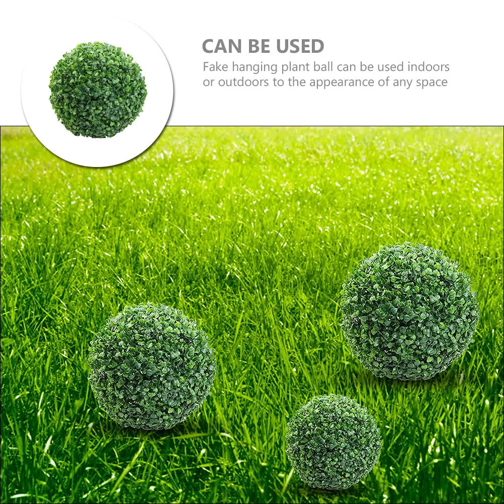 

Artificial Hanging Plant Ball 8Inch Green Grass Decorative Ceiling Pendant For Home Indoor Outdoor Fake Topiary Plant