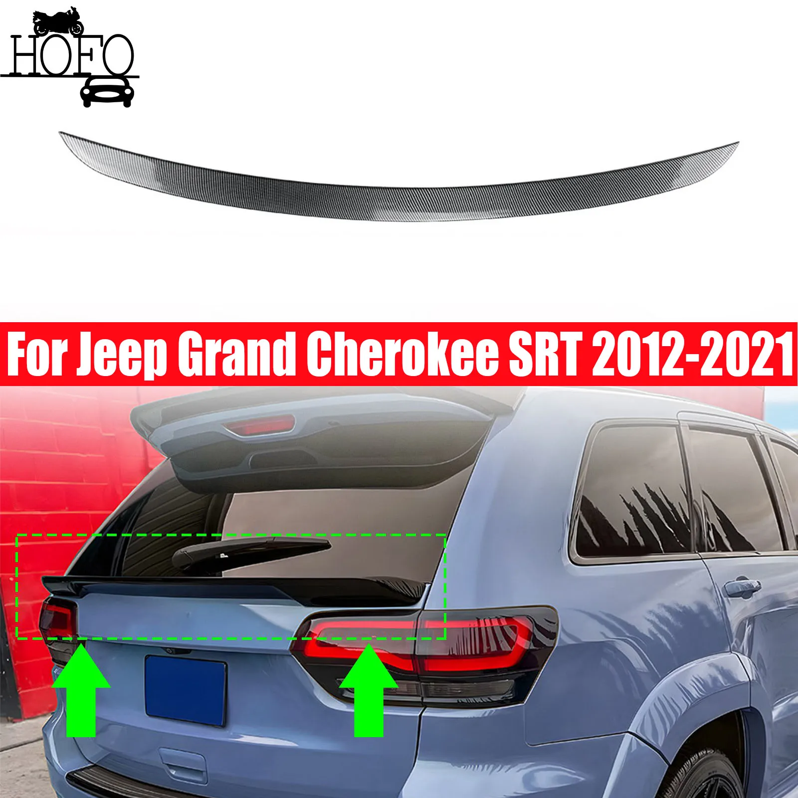 

For Jeep Grand Cherokee SRT 2012-2021 Car Rear Trunk Spoiler Wings Auto Tail Boot Lid Wing Lip