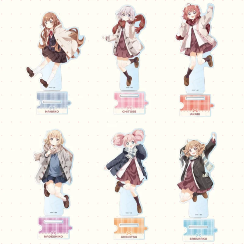 Soporte acrílico de 15 cm para figuras de anime de Yuru Yuric Hanako Oomuro, Reativ Akari, Akaza Nadeshiko Oomuro, creatividad anime, periféricos de escritorio, regalos