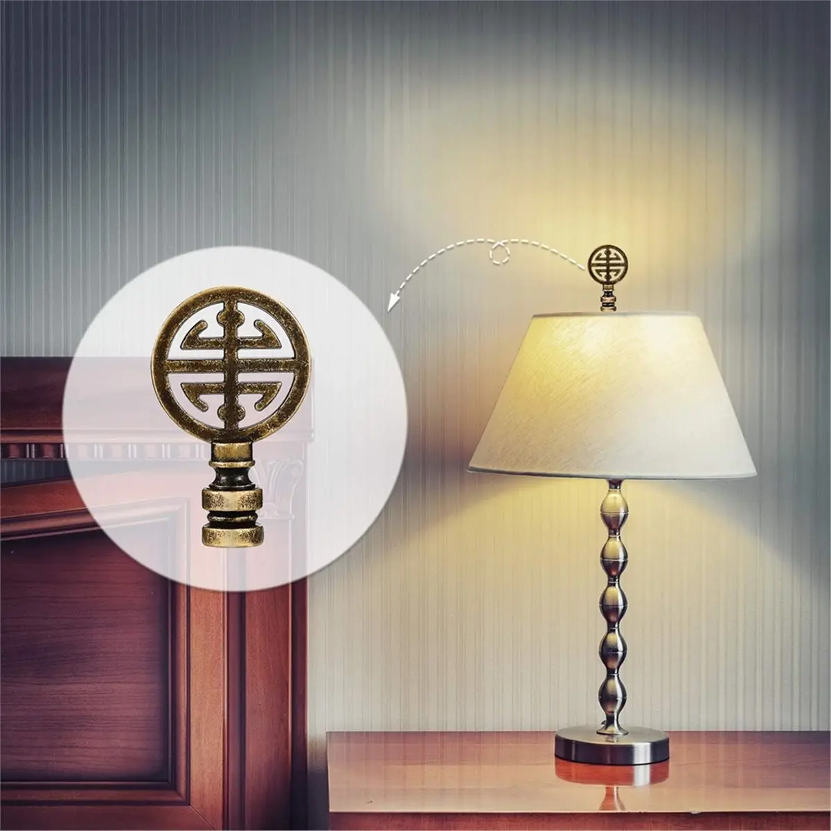 2pcs Asian Oriental Style Lampshade, Happiness Symbol Style Desk Lamp Lampshade,Horn Bracket, Home Decoration