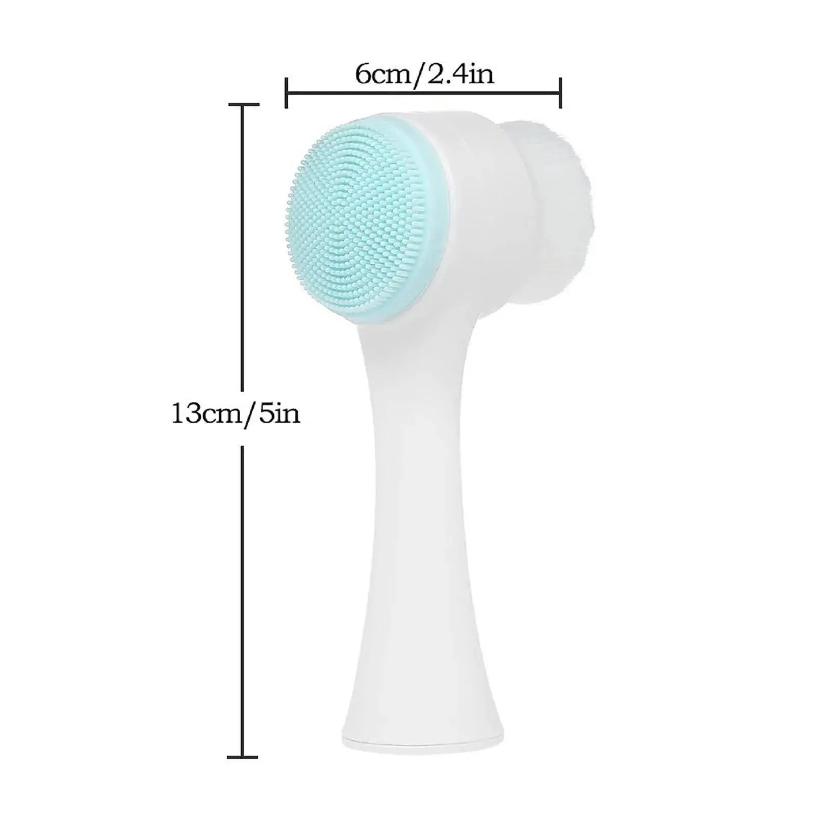 Ręczna szczoteczka do pielęgnacji twarzy 2 w 1, silikonowa szczoteczka do oczyszczania twarzy do głębokiego masażu i złuszczania porów.