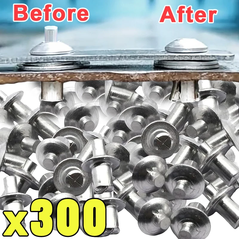 300/10PCS Hammer Drive Expansion Rivets Knock Type Aluminum Alloy Stainless Steel Rod Screw Nails Rivet Fastener Hardware Parts