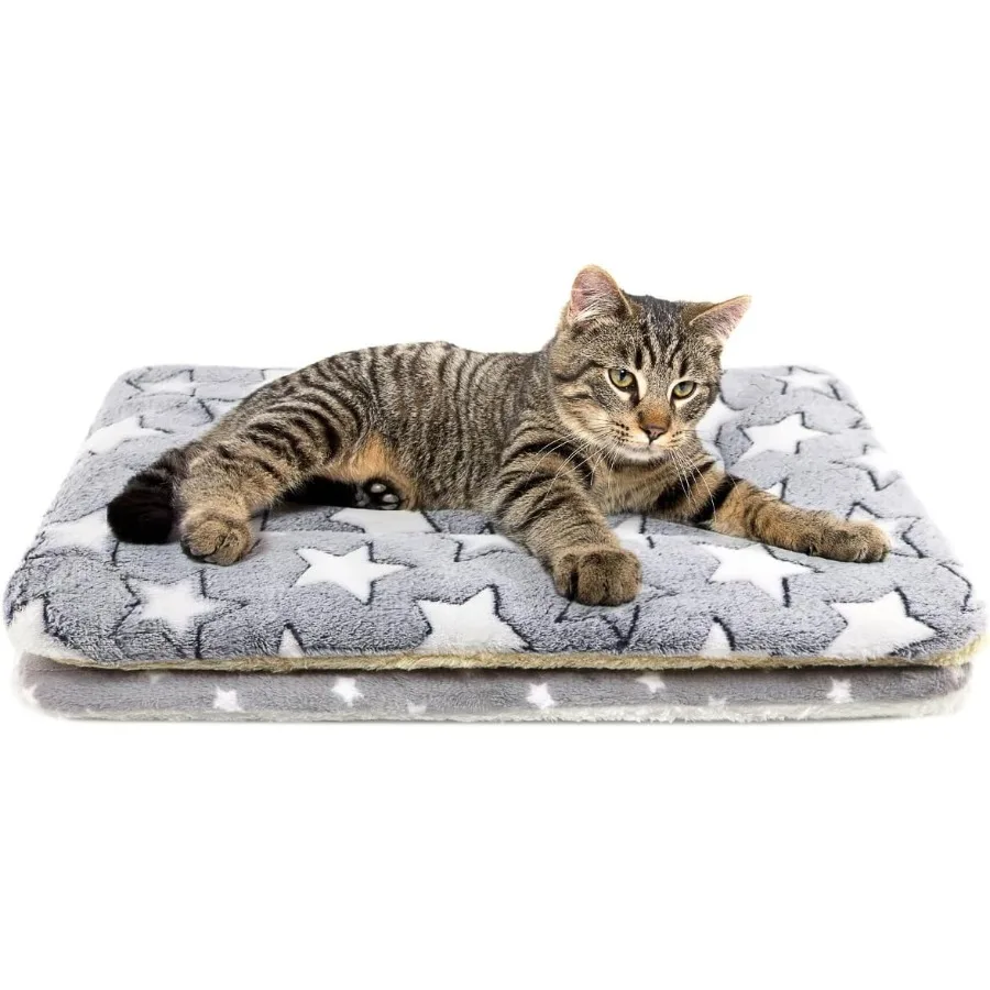 

Ультрамягкая и теплая успокаивающая кошачья кровать для домашних кошек с флисовым ковриком для домашних животных, чтобы уменьшить тревогу и стресс, моющийся котенок Bla