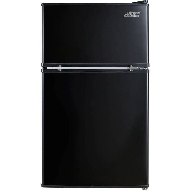 

Arctic King 3.2 Cu Feet Two Door Mini Fridge with Freezer, Black, E-star