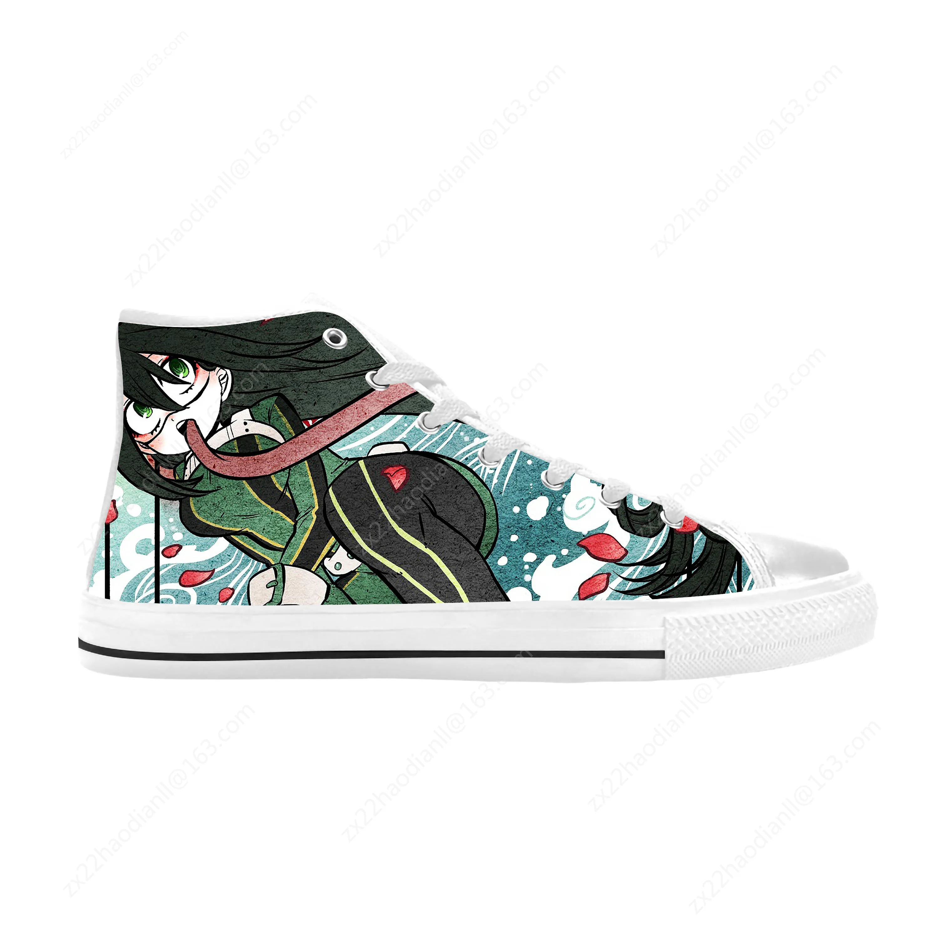 Japanese Anime My Hero Academia Asui Tsuyu Froppy Casual Cloth Shoes High Top Comfortable Breathable 3D Print Men Women Sneakers