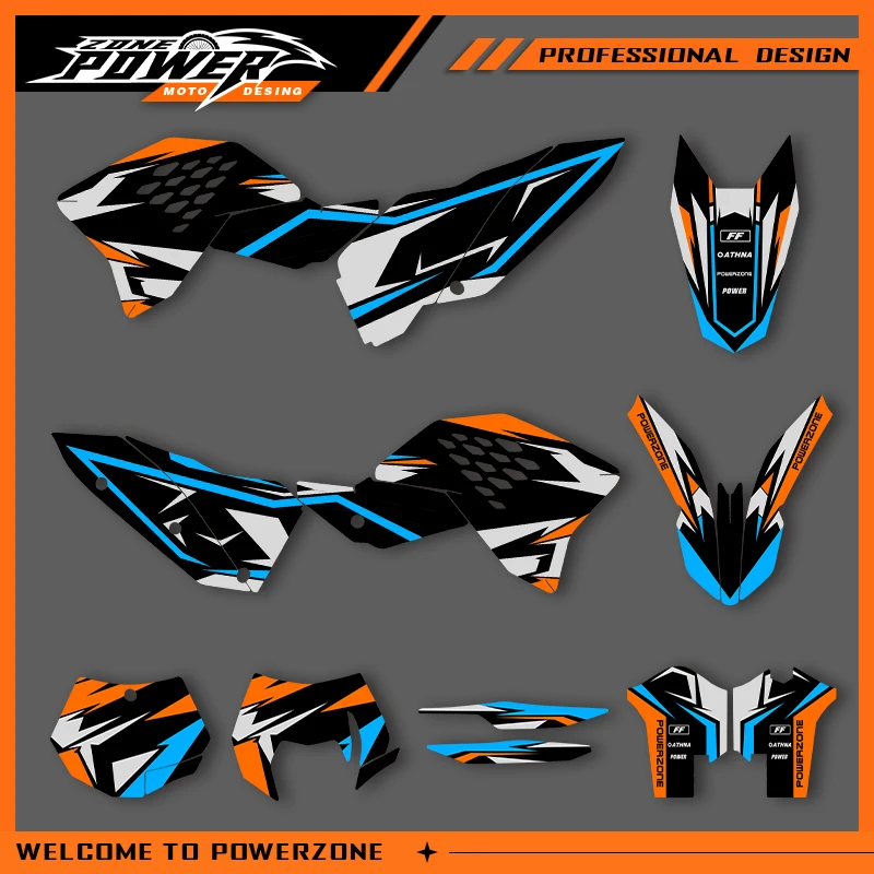 

POWERZONE Мотокросс для KTM SXF 2007 2008 2009 2010 EXC 2008 2009 2010 2011, графическая фоновая наклейка, наборы наклеек по индивидуальному заказу 01