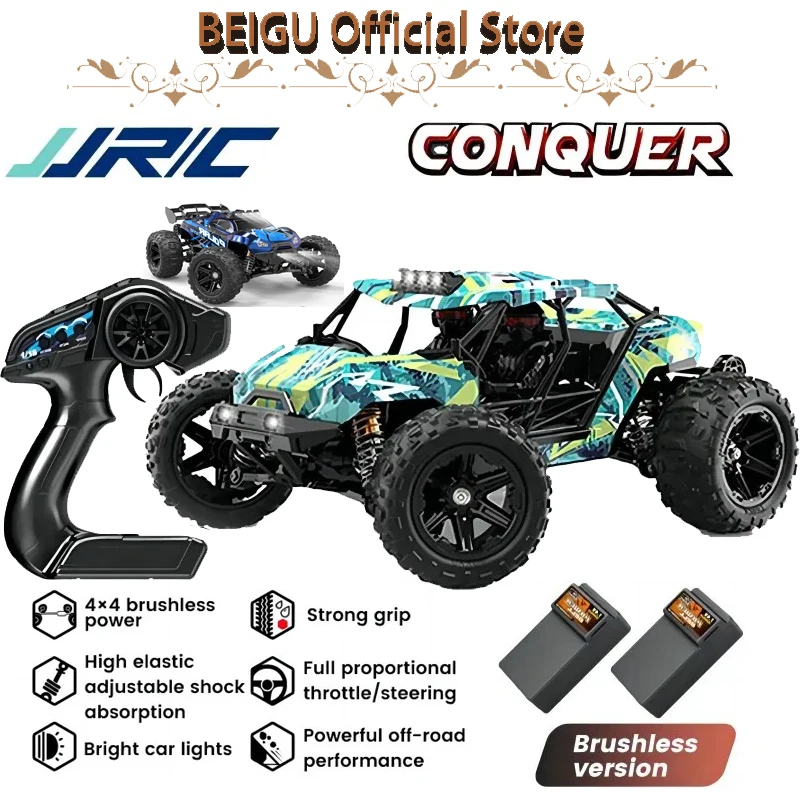 

JJRC-coche Teledirigido Alta Velocidad Para Niños, Camión Monstruo Derrape, 1:14, 70 KM/H 50 KM/H, 4WD, Con Control Remoto LED