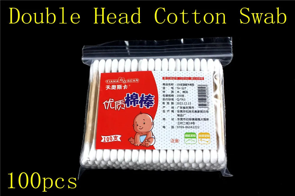 500pcs/ 5 Pack Double Head Cotton Swab Women Makeup Cotton Buds Tip For Medical Wood Sticks Nose Ears Cleaning Health Care Tools