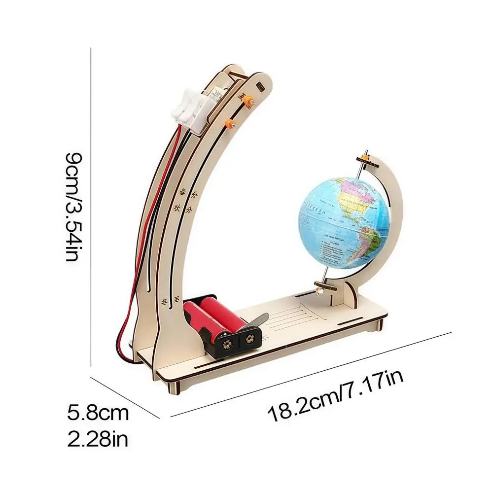 Simulation Tag Nacht Alternation Globus DIY handgemachte kleine Montage Wissenschaft Holz STEM Technologische Physik Lernset Kind
