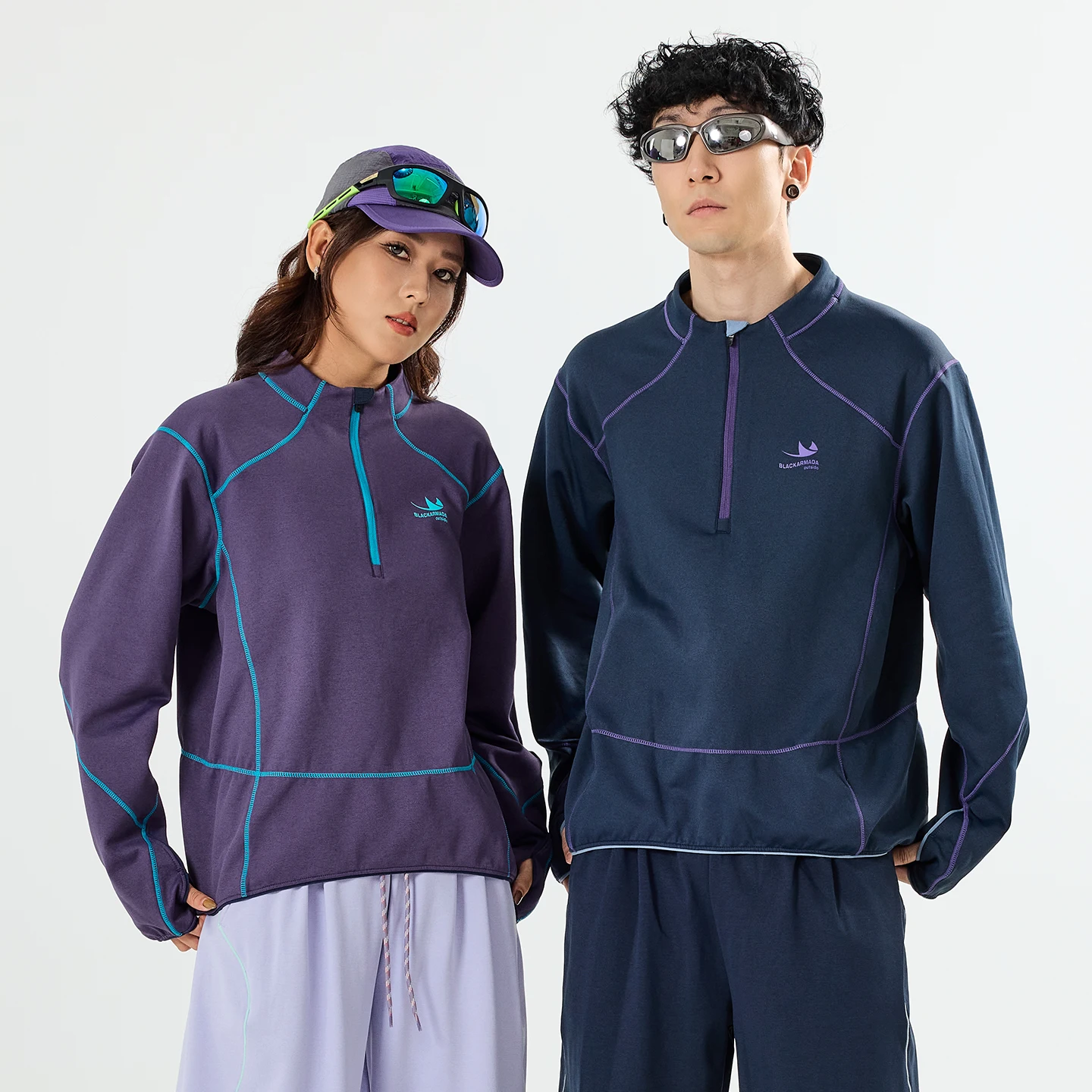 

Sports Unisex Long Sleeve T-shirt Men Women Lightweight Windproof Loose Casual Outdoor Fashion Stand Collar T Shirts Tops Tshirt