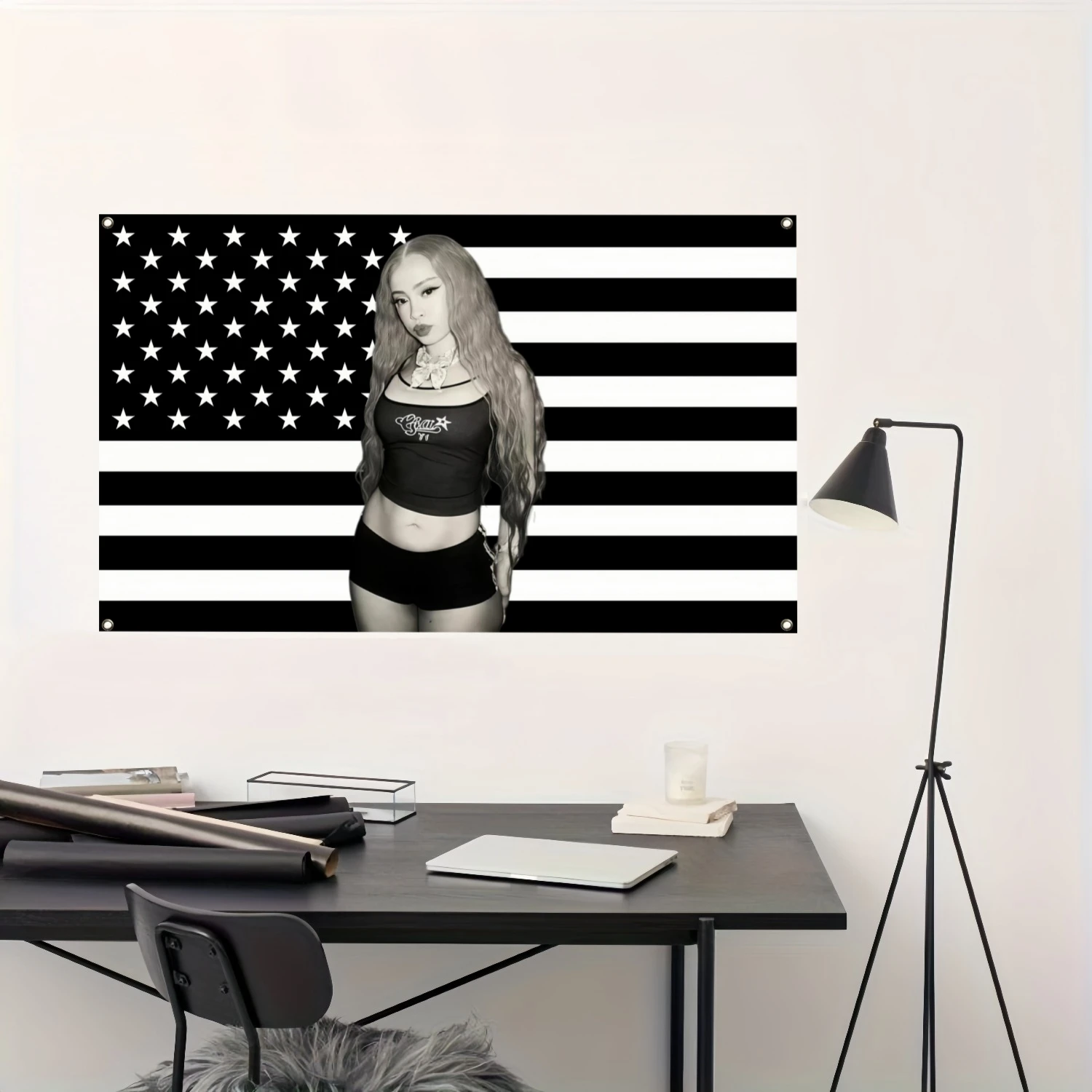 Ice Spice American Flag Tapestry Durable Polyester for College Dorms Outdoor Parties Graduation Gift Decor