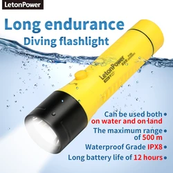 Diving Flashlight Bright light CERR LED focus long waterproof night submersible fishing IPX8 outdoor underwater strong penetrati