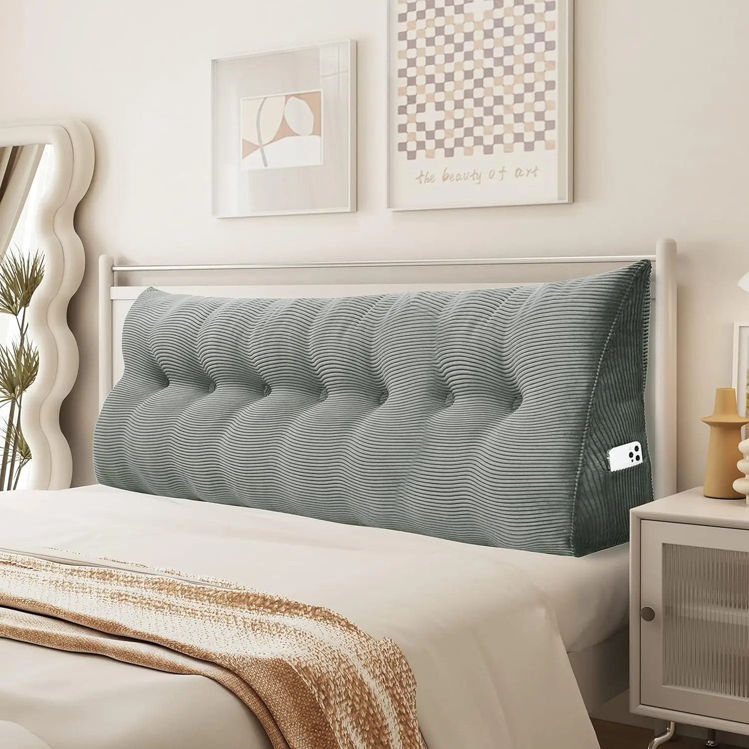 

Headboard Wedge Pillow Bolster Pillows Backrest Support Sitting Up Reading Pillow in Bed Rest, Large Lumbar Positioning