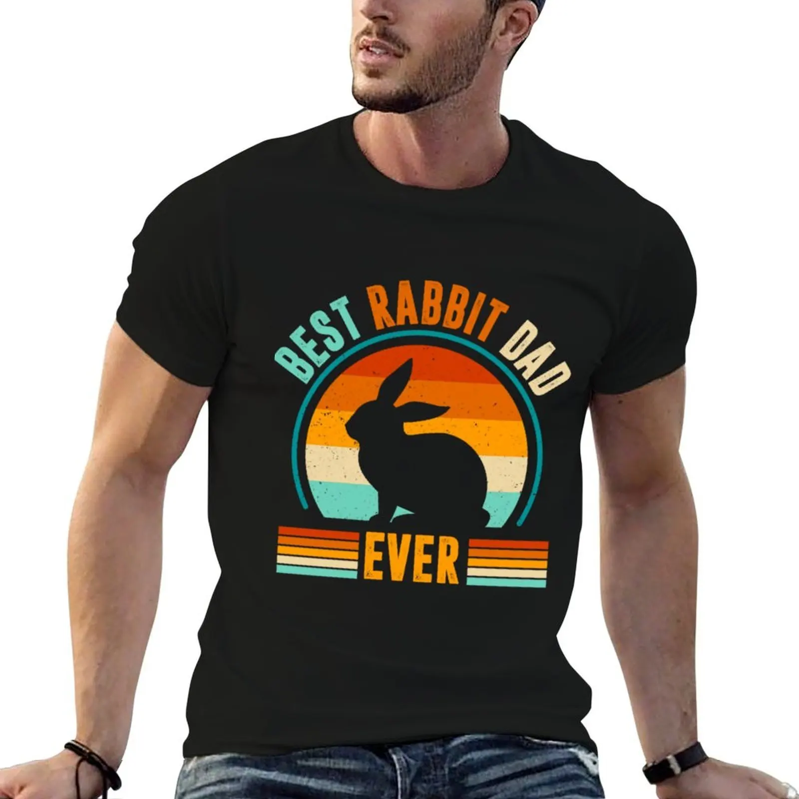 Best Rabbit Dad Ever Bunny T-Shirt anime t shirts for man anime tshirt t shirt man designer T-shirt