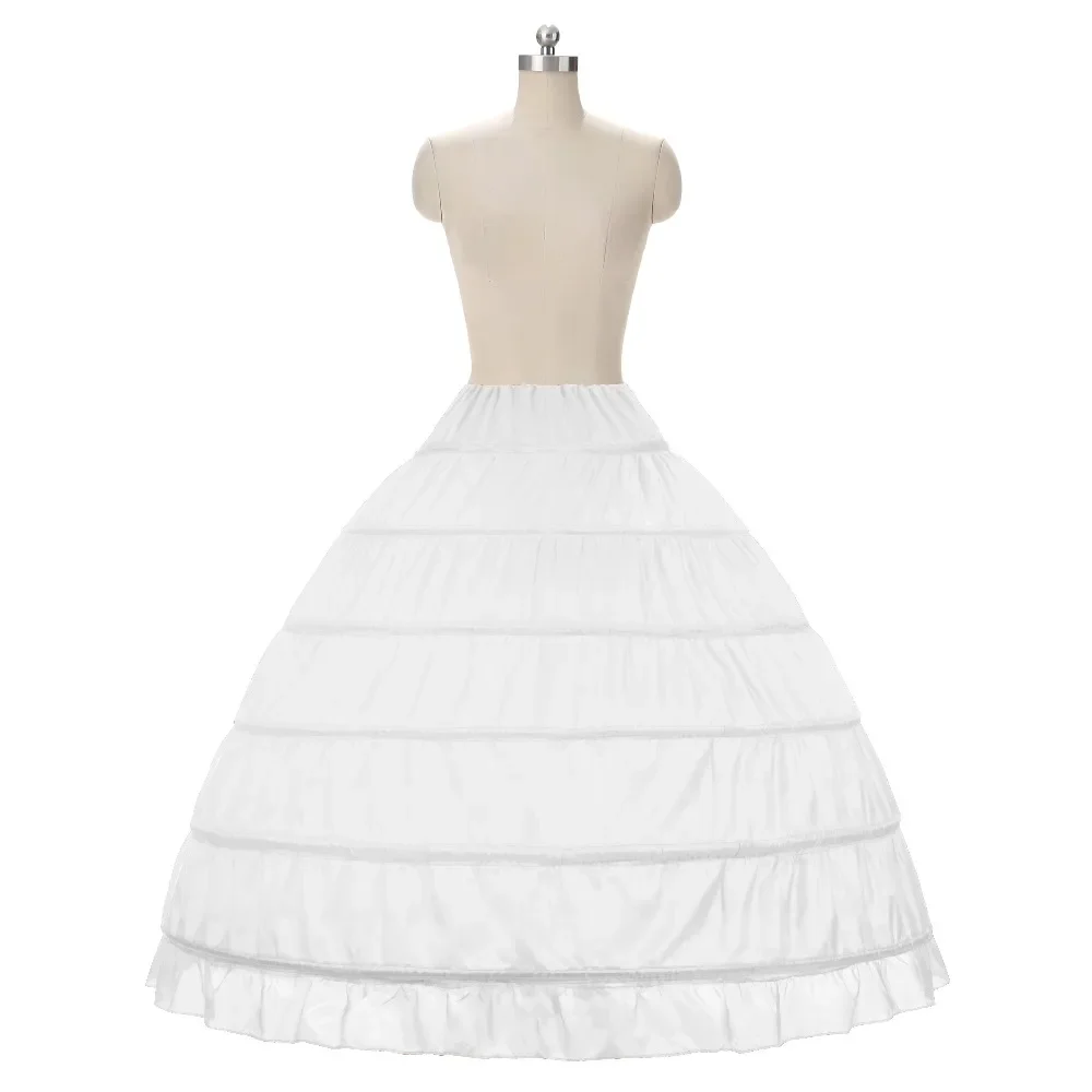 

White 6 Hoops Petticoats Plus Size Organza For Ball Gown Wedding Dresses Crinoline Underskirt