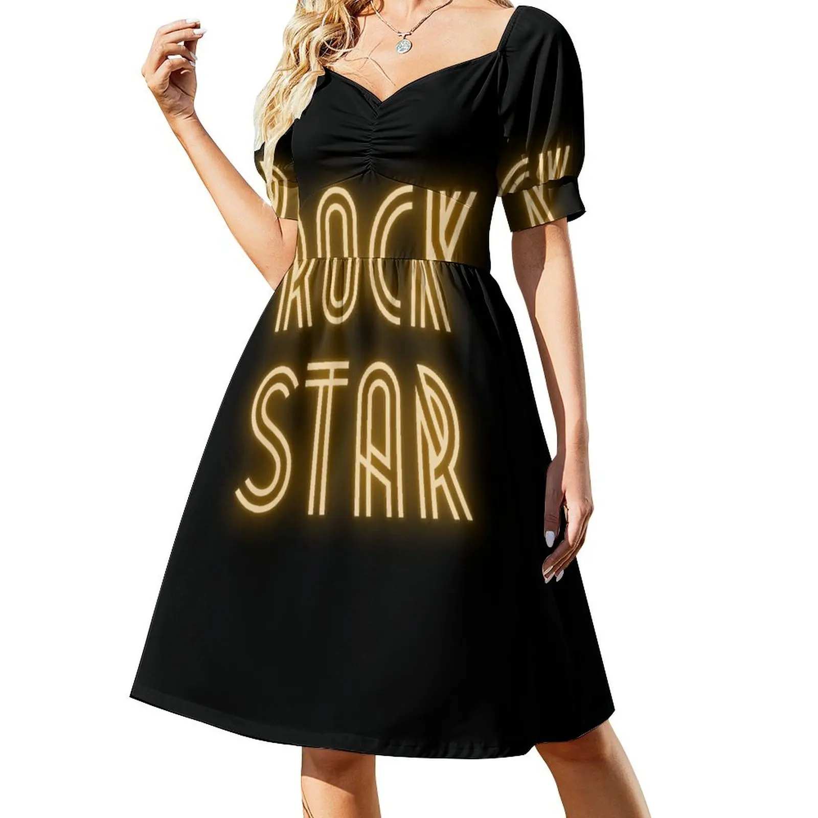 

Rock Star Short-Sleeved Dress Woman's evening dress summer dress daily