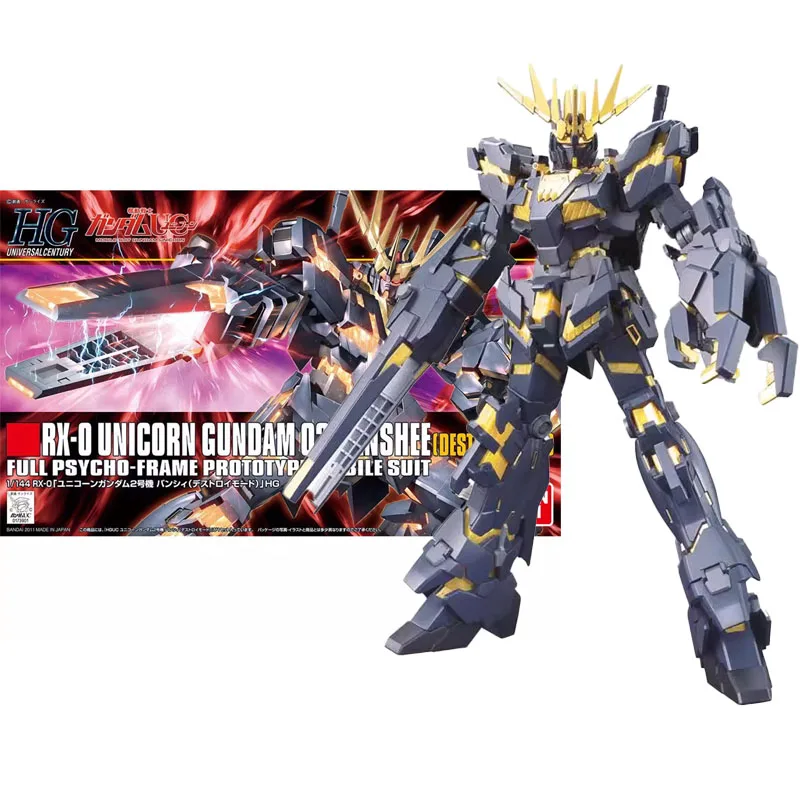 

Bandai Original HGUC 1/144 Anime RX-O UNICORN GUNDAM O2 BANSHEE Assembly Model kit Action Figure Toys For Kids Collectible Gift
