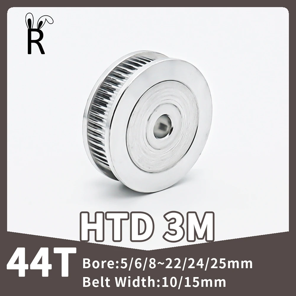 

44Teeth HTD 3M Pulley 44T Synchronous Wheels Bore 5/6/8~22/24/25mm For Teeth Width 10/15mm Gears 44 Timing Pulley 3M Belt Pulley