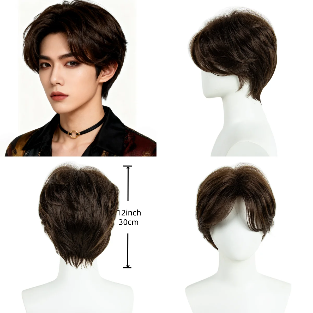 Grey Wolf Cut Layered Synthetic Hair Wig
