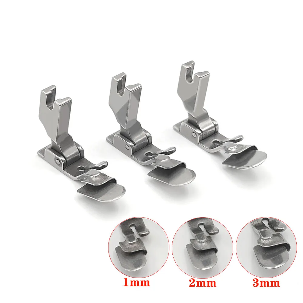 P351 Industrial Flat Sewing Machine Folding Hemming Presser Foot Curved Hemming Curling Presser Foot steel Sewing Accessories