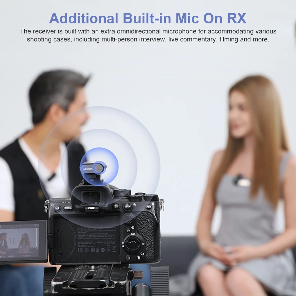 New Godox WEC-S Wireless Lavalier Microphone Exclusively for Sony Live Streaming Recording Noise Reduction Hot Shoe Radio Mic