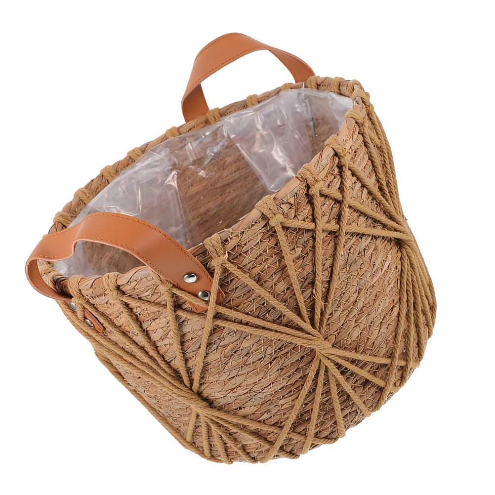 

Large Capacity H woven Flower Basket Pot Outdoor Wedding Funnel Portable Polyester Beige 100x40cm Home Decor Plant Gift Basket
